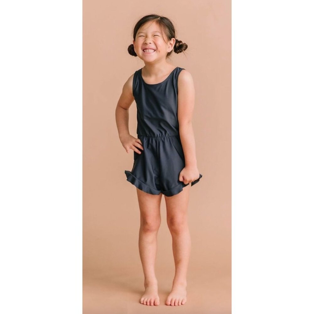 Honey Mark Girls Romper Gray Blue Sz 3t/4t
